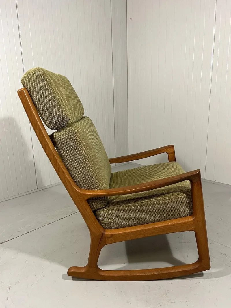 Pamono Senator High Back Rocking Chair by Ole Wanscher for Poul Jeppesens Møbelfabrik, 1960s> Rocking Chairs