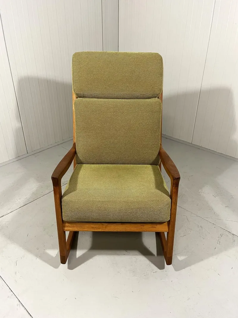 Pamono Senator High Back Rocking Chair by Ole Wanscher for Poul Jeppesens Møbelfabrik, 1960s> Rocking Chairs