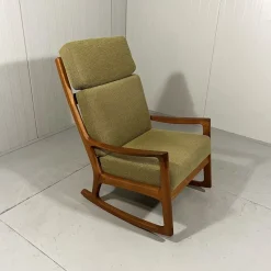 Pamono Senator High Back Rocking Chair by Ole Wanscher for Poul Jeppesens Møbelfabrik, 1960s><noscript><img width=