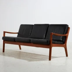 Outlet Pamono Senator Leather Sofa Set by Ole Wanscher for France & Søn, 1960s, Set of 3