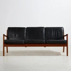 Outlet Pamono Senator Leather Sofa Set by Ole Wanscher for France & Søn, 1960s, Set of 3