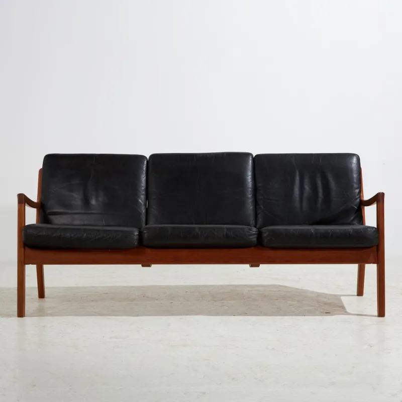 Outlet Pamono Senator Leather Sofa Set by Ole Wanscher for France & Søn, 1960s, Set of 3