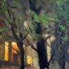Best Pamono Serge Kislakoff, Restaurant Terrace at Evening in Montmartre, Paris, 1950s, Oil on Canvas