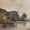 Pamono Sergio Cecchi, Paysage au bord de l'eau, 1954> Impressionist