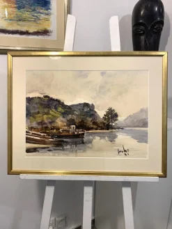 Pamono Sergio Cecchi, Paysage au bord de l'eau, 1954> Impressionist