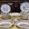 Pamono Service from Yeddo Sarreguemines, Early 20th Century, Set of 67> Dinner Plates & Bowls