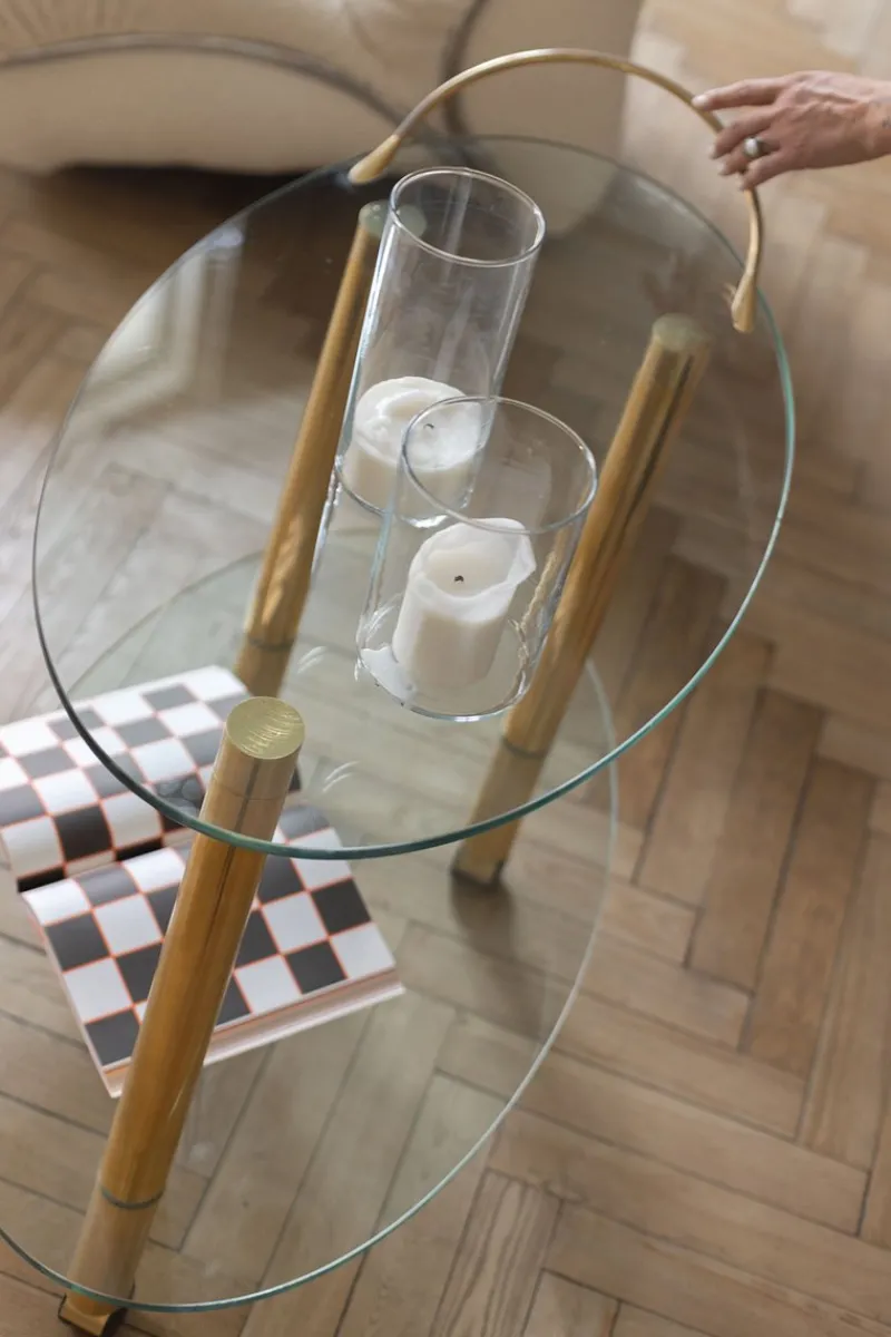 Pamono Serving Bar Cart with Tubular Legs in the style of Belgo Chrome, 1970> Serving Bar Carts & Trolleys