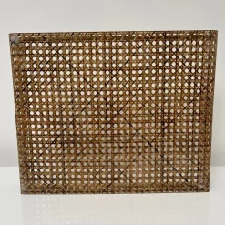 Pamono Serving Tray in Acrylic Glass, Cannage & Brass in the style of Christian Dior for Christian Dior><noscript><img width=