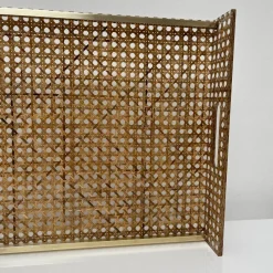 Pamono Serving Tray in Acrylic Glass, Cannage & Brass in the style of Christian Dior for Christian Dior><noscript><img width=