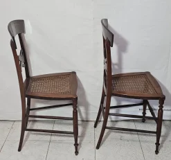 Pamono Set of Antique Mahogany Chairs with Maple Inlays, 1800s><noscript><img width=