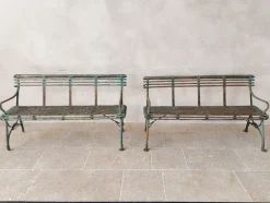 Pamono Set of Antique 19th Century Iron Garden Benches from Arras> Benches