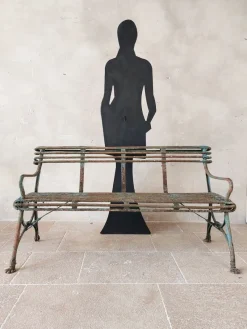 Pamono Set of Antique 19th Century Iron Garden Benches from Arras><noscript><img width=