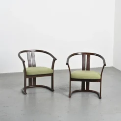 Pamono Set of Beech Armchairs by Isamu Kenmochi, 1960s><noscript><img width=
