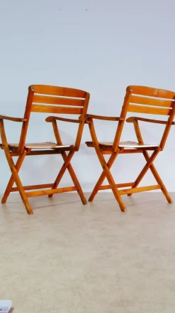 Pamono Set of Beech Wood Garden Armchairs by Sollinger, Germany, 1940> Garden Seating