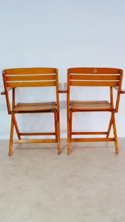 Pamono Set of Beech Wood Garden Armchairs by Sollinger, Germany, 1940><noscript><img width=