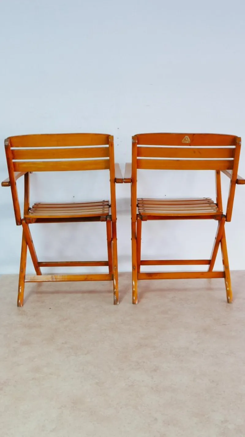 Pamono Set of Beech Wood Garden Armchairs by Sollinger, Germany, 1940> Garden Seating