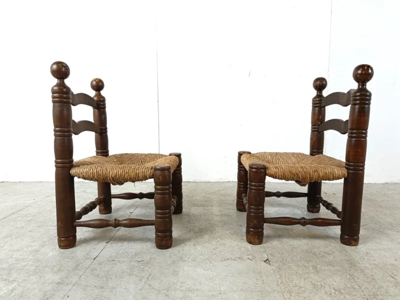 Pamono Set of Brutalist Children Chairs in the style of Charles Dudouyt, 1960s> Children's Chairs
