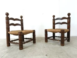 Pamono Set of Brutalist Children Chairs in the style of Charles Dudouyt, 1960s><noscript><img width=