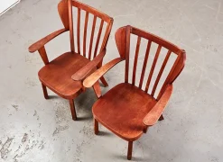 Pamono Set of Canada Easy Chairs by Christian E. Hansen for Fritz Hansen, Denmark, 1940s><noscript><img width=