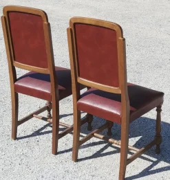 Clearance Pamono Set of Chairs with Seat and Back in Red Leather, Italy, 1980