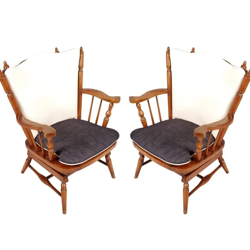 Pamono Set of Chiavari Chestnut Rocking Chairs with Springs, 1930s> Rocking Chairs