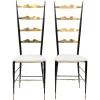 Pamono Set of Chiavarine Chairs in Brass and Metal, 1950s> Side Chairs & Dining Chairs
