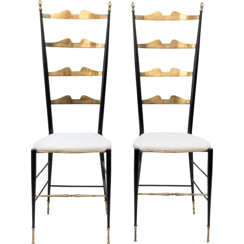 Pamono Set of Chiavarine Chairs in Brass and Metal, 1950s> Side Chairs & Dining Chairs