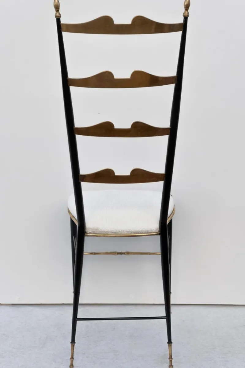 Pamono Set of Chiavarine Chairs in Brass and Metal, 1950s> Side Chairs & Dining Chairs