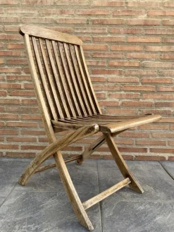 Pamono Set of Cunard Line Teak Slat Back Deck Folding Chair from Scan Com, 1960s><noscript><img width=