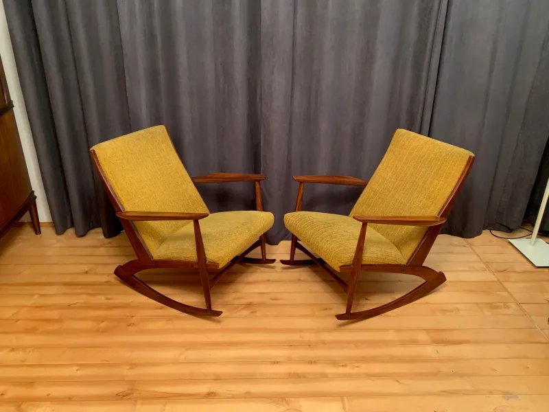 Pamono Set of Danish Rocking Chairs by Georg Jensen for Kubus Furniture, 1950s