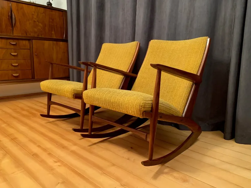 Pamono Set of Danish Rocking Chairs by Georg Jensen for Kubus Furniture, 1950s