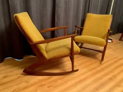 Pamono Set of Danish Rocking Chairs by Georg Jensen for Kubus Furniture, 1950s