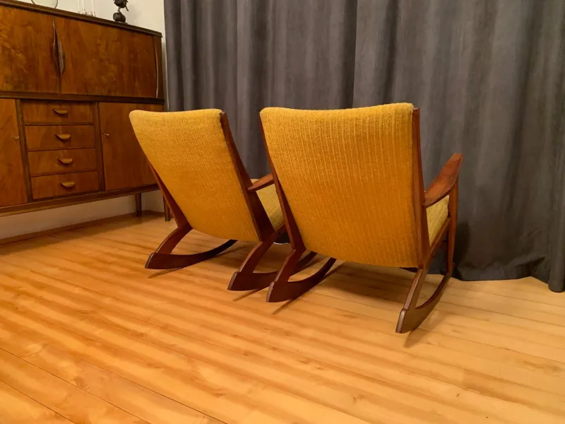 Pamono Set of Danish Rocking Chairs by Georg Jensen for Kubus Furniture, 1950s