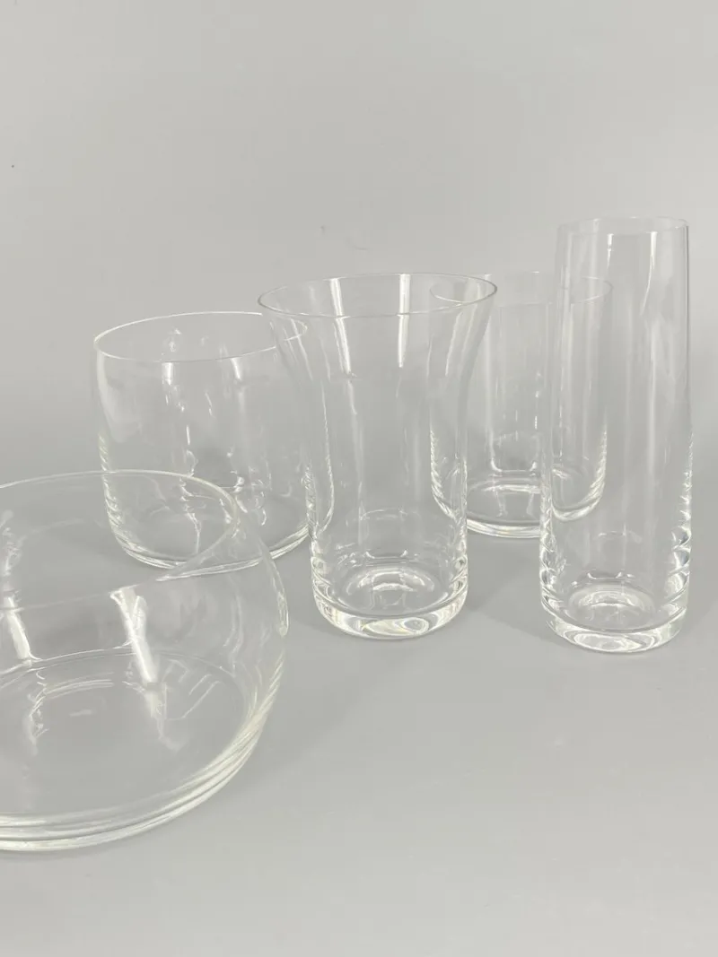 Pamono Set of Drinking Glasses by Joe Colombo for Progetti, in the Original Packaging, Italy 1960s, Set of 5> Glassware