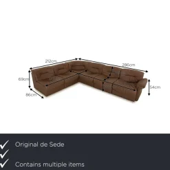 Pamono Set of DS 14 Leather Sofa Set from De Sede> Living Room Sets