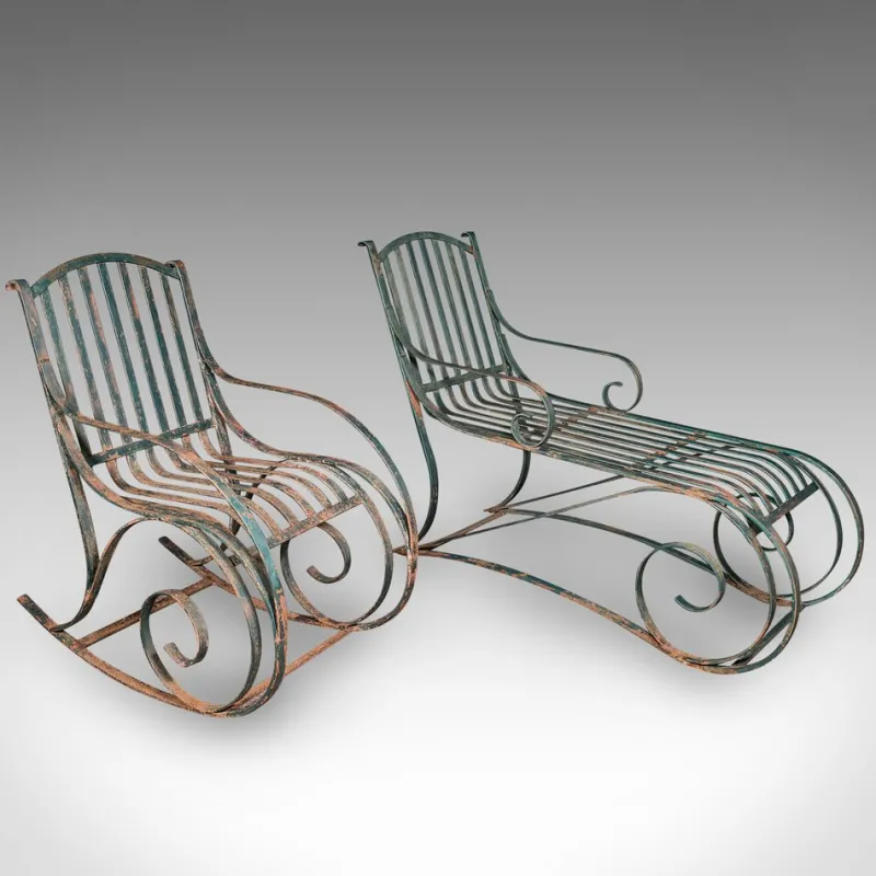 Outlet Pamono Set of English Garden Loungers, 1910s