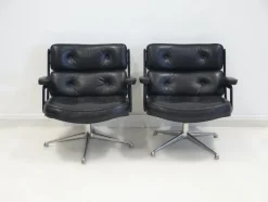 Clearance Pamono Set of Executive Chairs in Black Leather by Charles and Ray Eames, 1960s