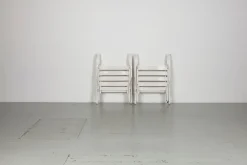 Online Pamono Set of Folding White Garden Chairs by Fratelli Reguitti, Italy, 1950s