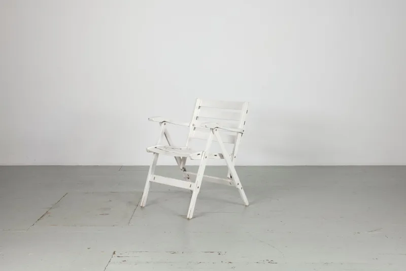 Online Pamono Set of Folding White Garden Chairs by Fratelli Reguitti, Italy, 1950s