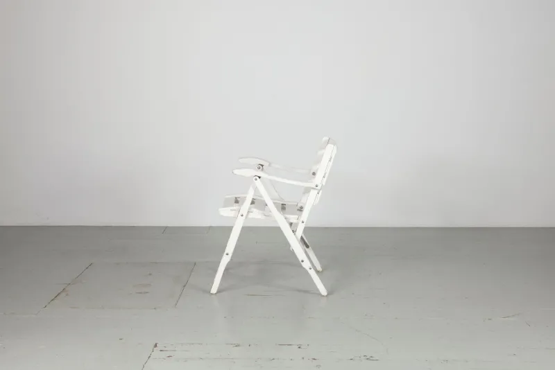 Online Pamono Set of Folding White Garden Chairs by Fratelli Reguitti, Italy, 1950s