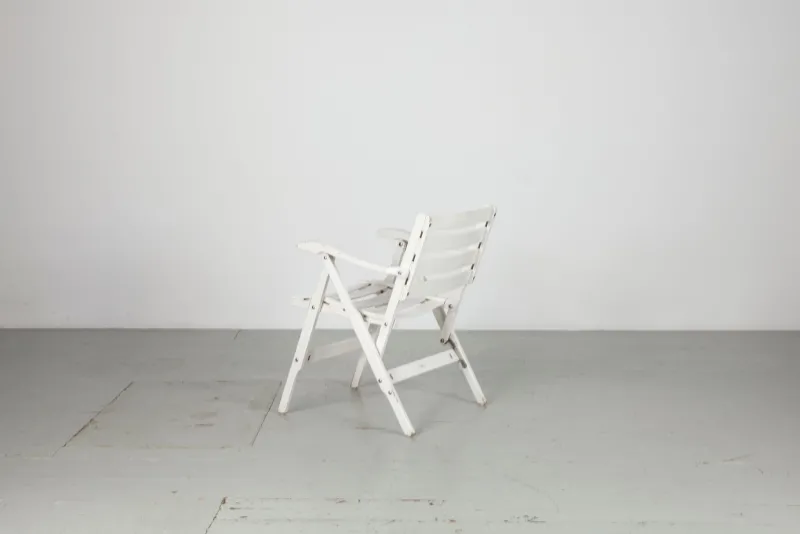 Online Pamono Set of Folding White Garden Chairs by Fratelli Reguitti, Italy, 1950s