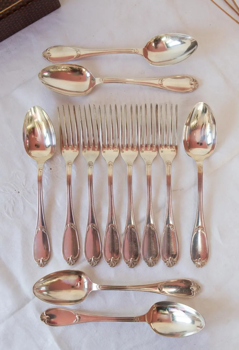 Pamono Set of French Cutlery by Ercuis, Set of 12> Cutlery & Serving Utensils