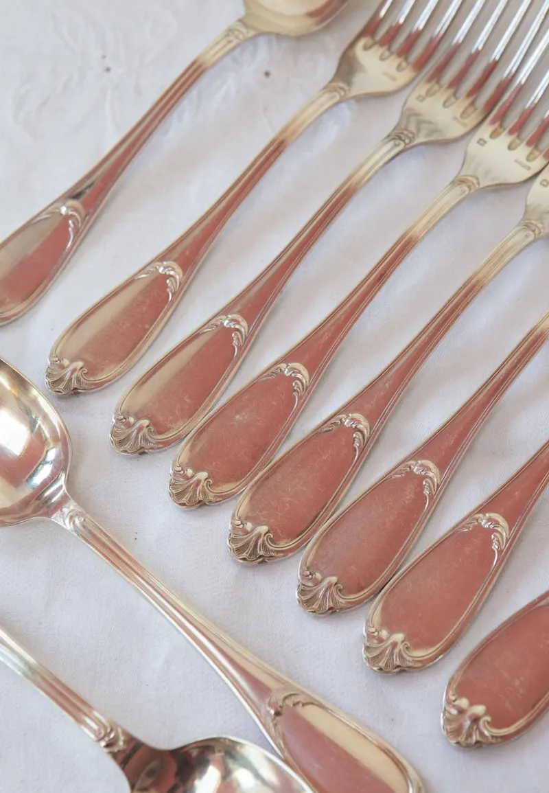 Pamono Set of French Cutlery by Ercuis, Set of 12> Cutlery & Serving Utensils