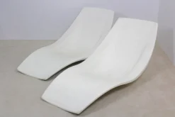 Pamono Set of French Polyester Patio or Pool Side Chaise Longues, 1960s><noscript><img width=