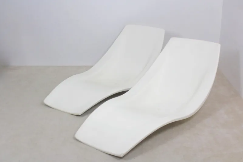 Pamono Set of French Polyester Patio or Pool Side Chaise Longues, 1960s> Garden Seating