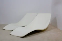 Pamono Set of French Polyester Patio or Pool Side Chaise Longues, 1960s><noscript><img width=