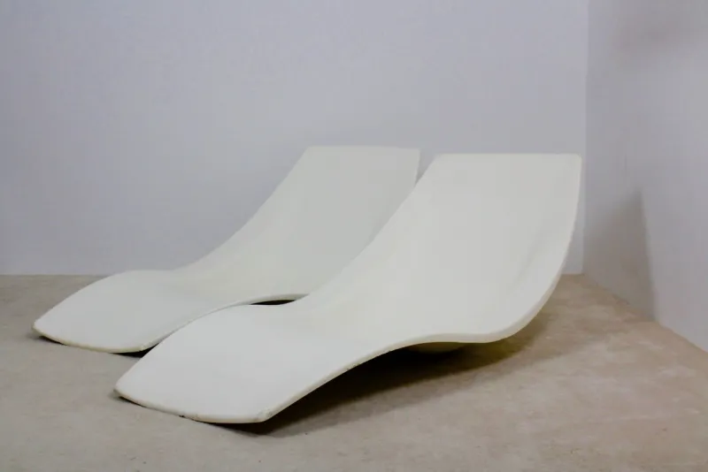 Pamono Set of French Polyester Patio or Pool Side Chaise Longues, 1960s> Garden Seating