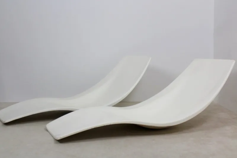 Pamono Set of French Polyester Patio or Pool Side Chaise Longues, 1960s> Garden Seating
