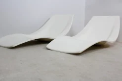 Pamono Set of French Polyester Patio or Pool Side Chaise Longues, 1960s><noscript><img width=