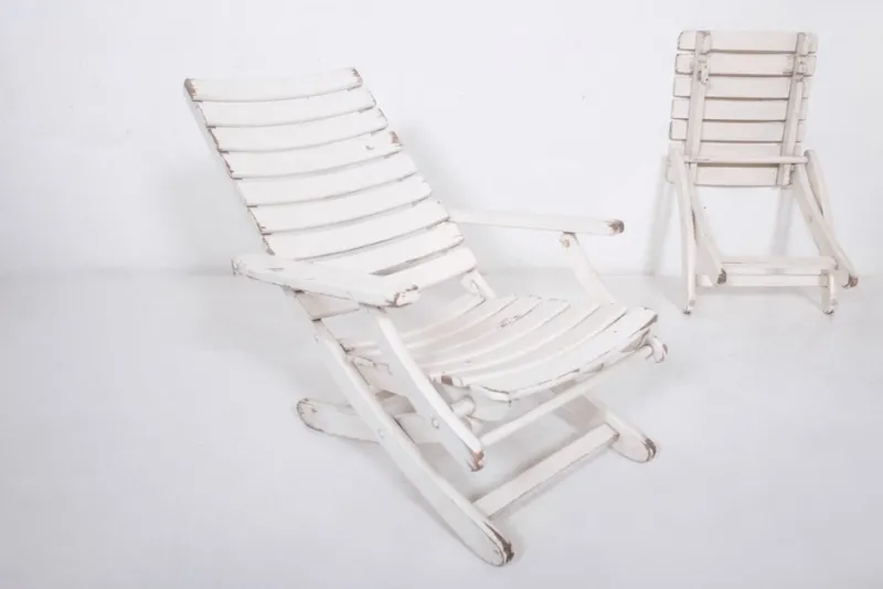 Pamono Set of Garden Lounge Chair with Footstool